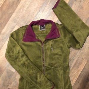 Burton ak L hunter green and cran/violet jacket